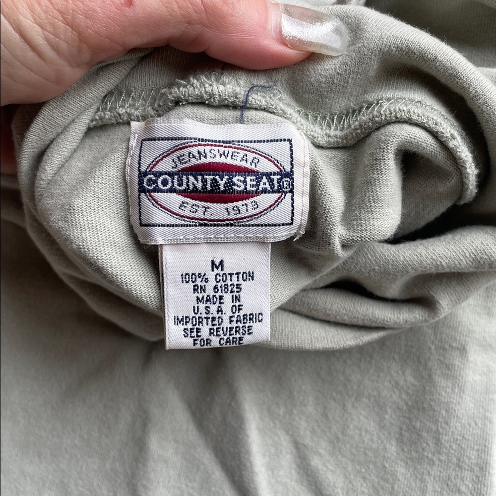 Light Green Turtleneck Long Sleeve Shirt, Country Seat Jeanswear - Picture 3 of 3